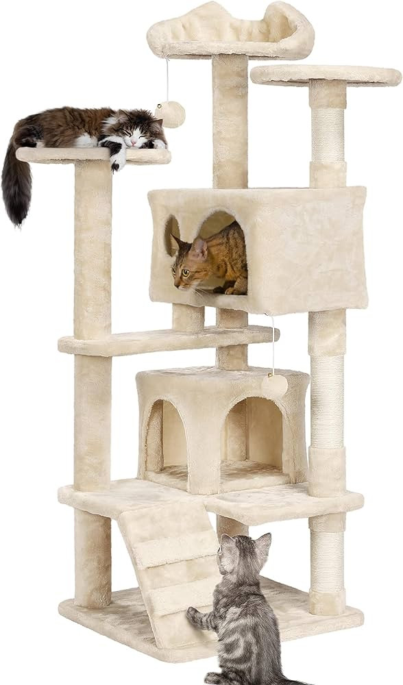 Yaheetech 54in Cat Tree Tower Condo Furniture Scratch Post for Kittens Pet House Play | Amazon (US)