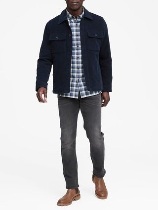 Grant Slim-Fit Luxe Flannel Plaid Shirt | Banana Republic US