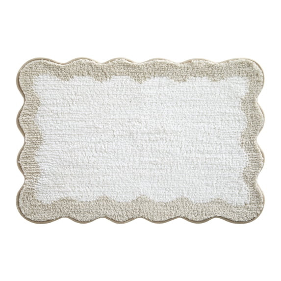 Mainstays 2 Piece Scallop Bath Rug Set, Tan, 17" x 24" & 20" x 30" | Walmart (US)