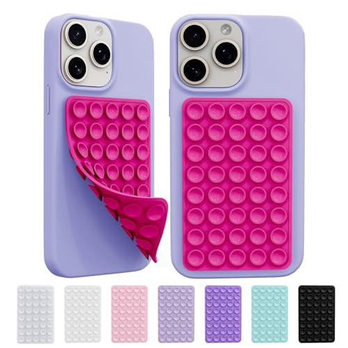 2 Pack Silicone Octo Cup Buddy Sticky Grip Holder for Cellphone, Silicone Suction Cup Phone Case Mount Double Sided, Hands-Free Phone Accessories Strong Grip Holder for Selfie and Video (Dark Pink) | Amazon (US)