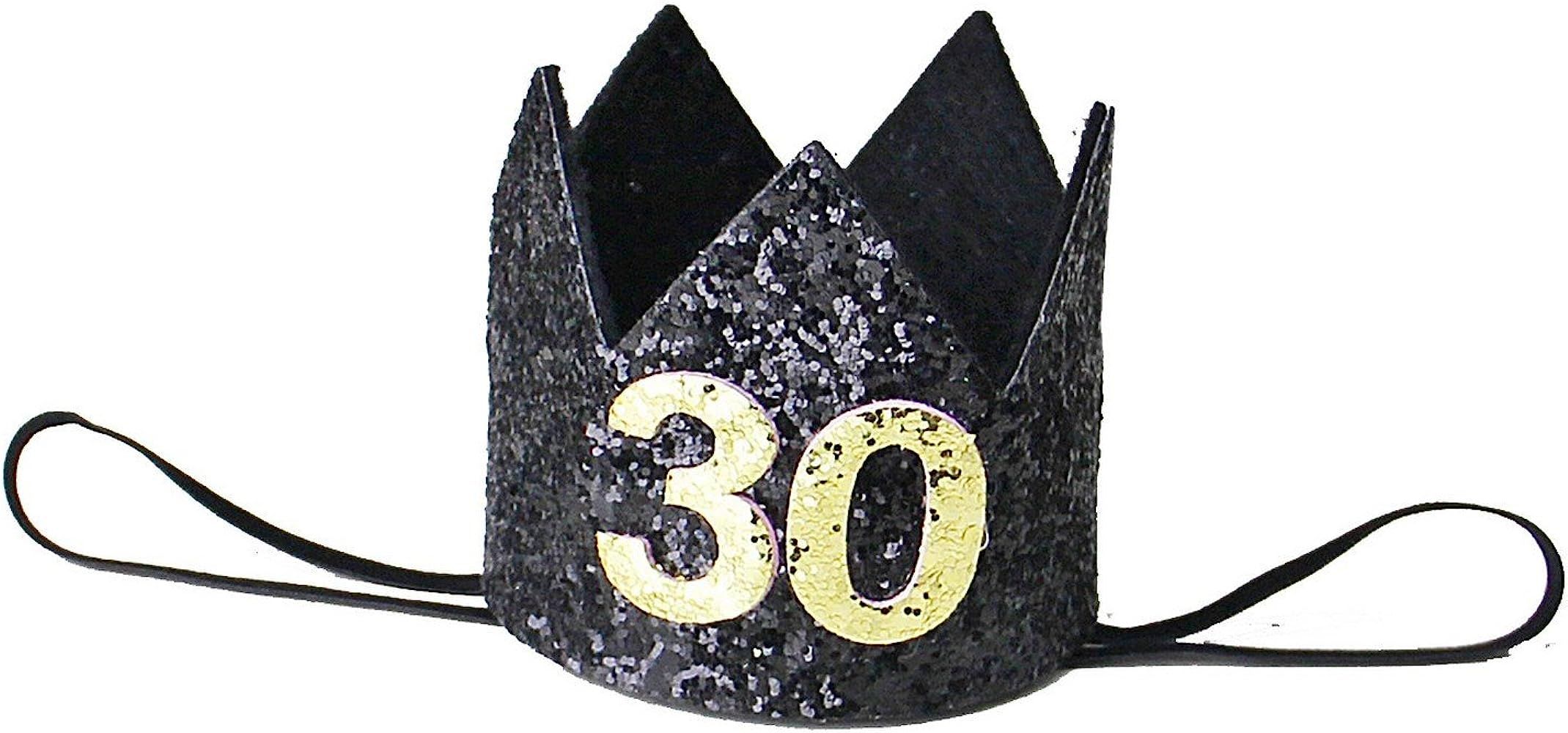 Adult 30th Birthday Glitter Crown Dirty Thirty Headband | Amazon (US)