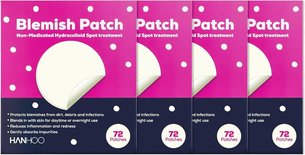 Hanhoo Blemish Patch, 288 Count, Hydrocolloid Pimple Patches, Shrinks Pimples, Protects from Fing... | Amazon (US)