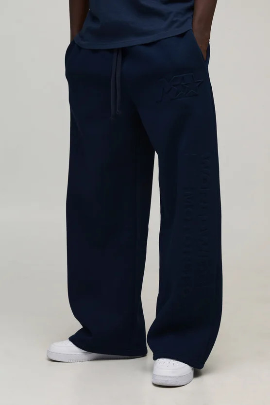 Wide Leg Embossed M Star Motorsport Jogger | boohooMAN (DE, IE & UK)