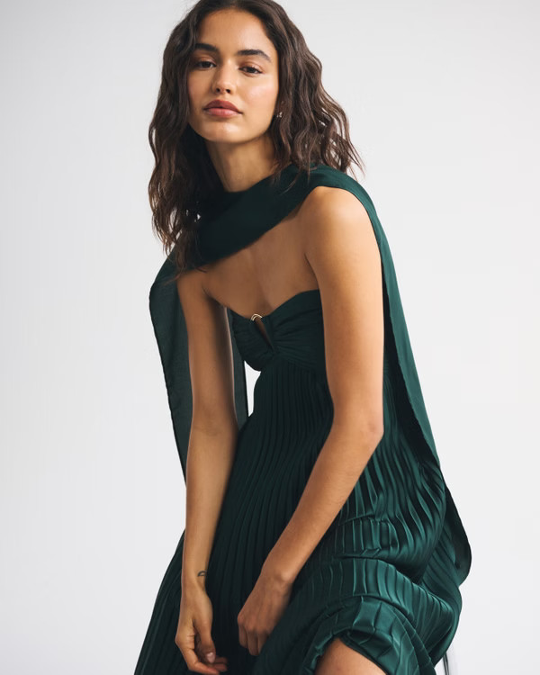 Women's The A&F Giselle Strapless Scarf Babydoll Maxi Dress | Women's New Arrivals | Abercrombie.... | Abercrombie & Fitch (US)