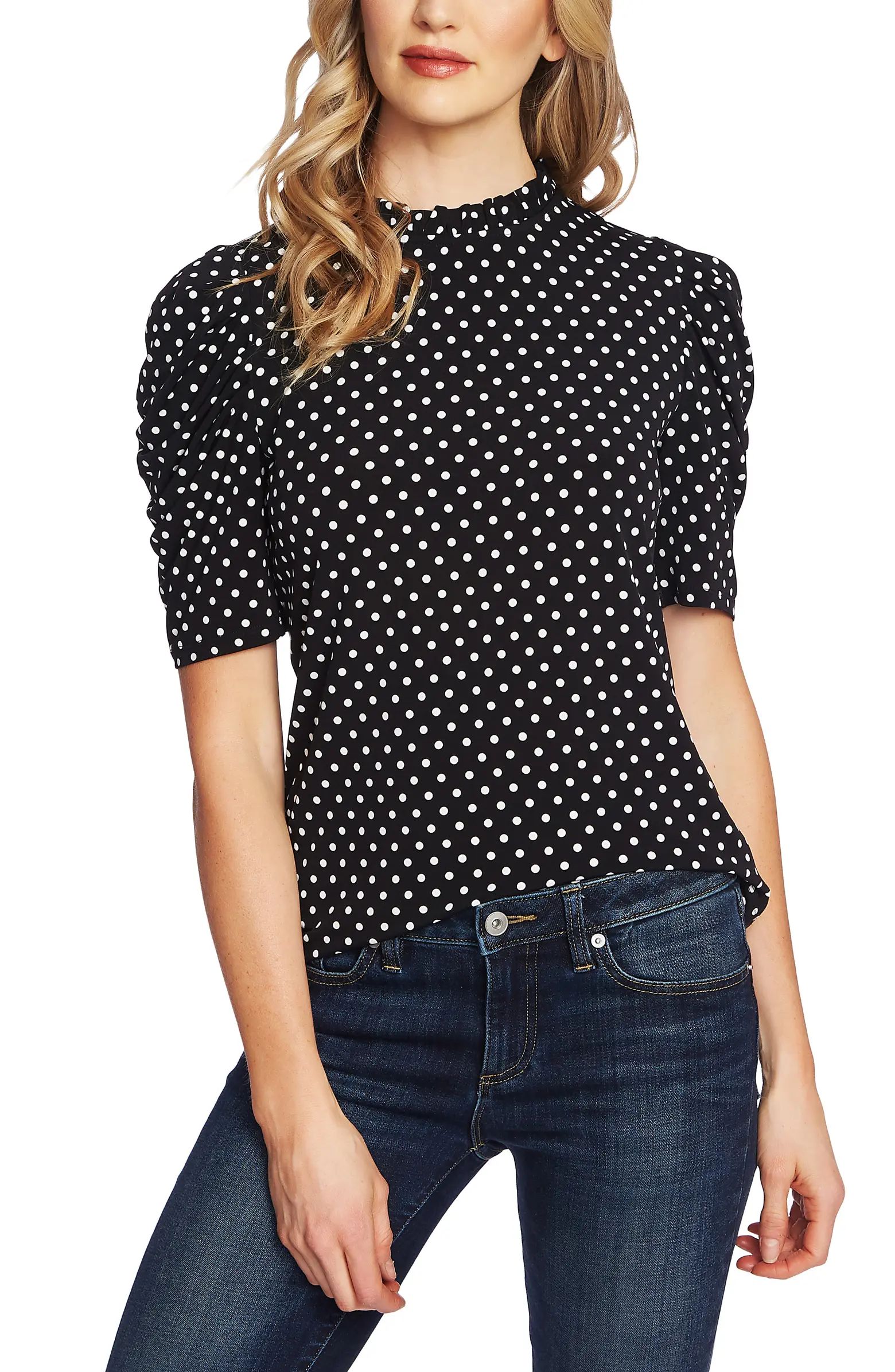 Polka Dot Puff Sleeve Top | Nordstrom