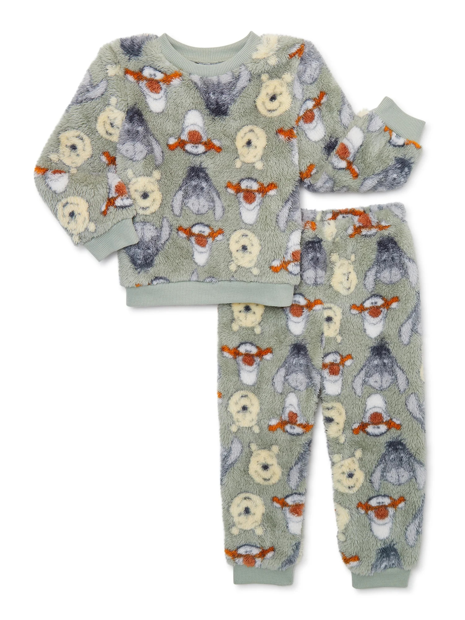 Disney Winnie The Pooh Baby and Toddler Boy or Girl Sherpa Sweatshirt and Jogger Outfit Set, 2 Pi... | Walmart (US)