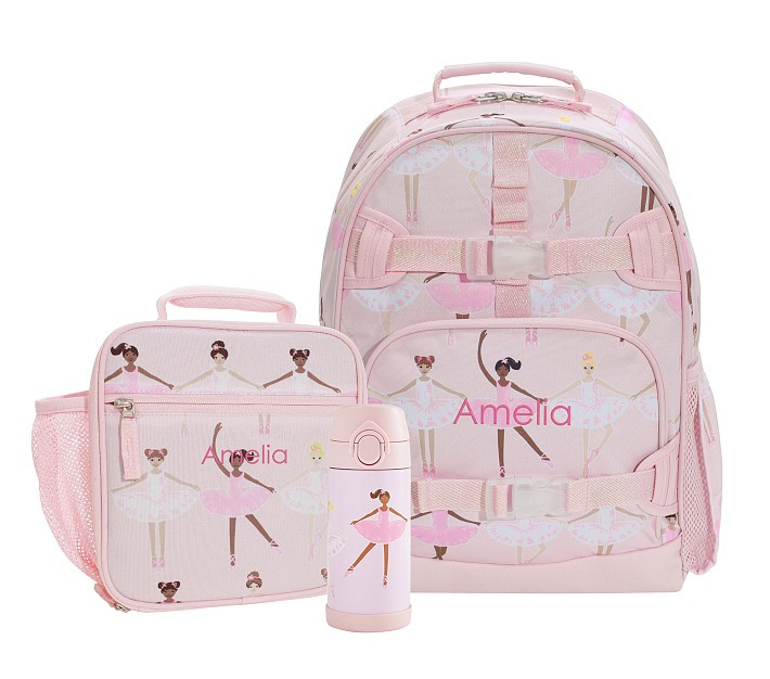 Mackenzie Pink Shimmer Ballerinas Backpack & Lunch Bundle, Set of 3 | Pottery Barn Kids