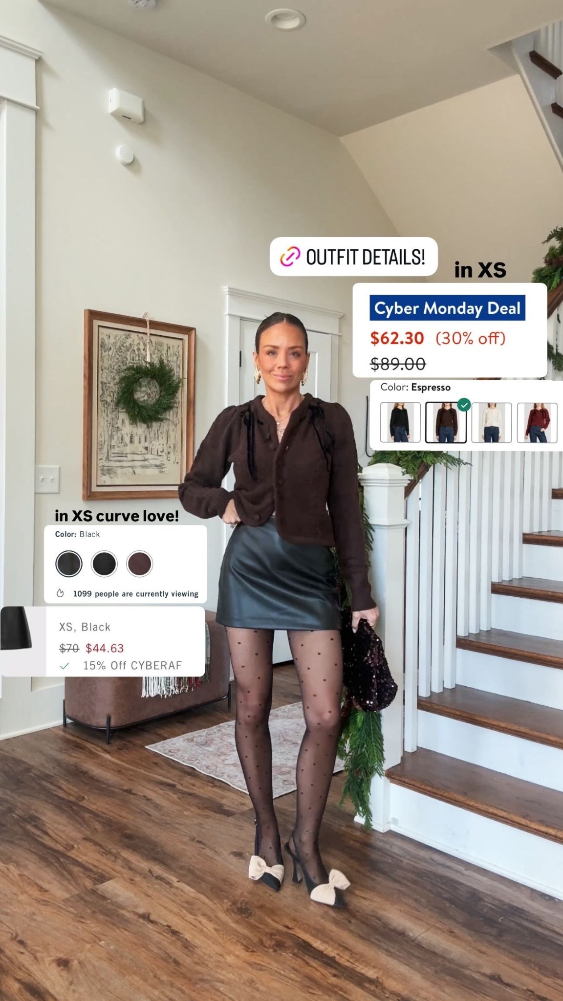 CYBERAF for extra 15% off my fave faux leather skort! I’ve styled this SO many times the past 2 years!! In XS across the board here. 

#LTKSaleAlert #LTKCyberWeek #LTKHoliday