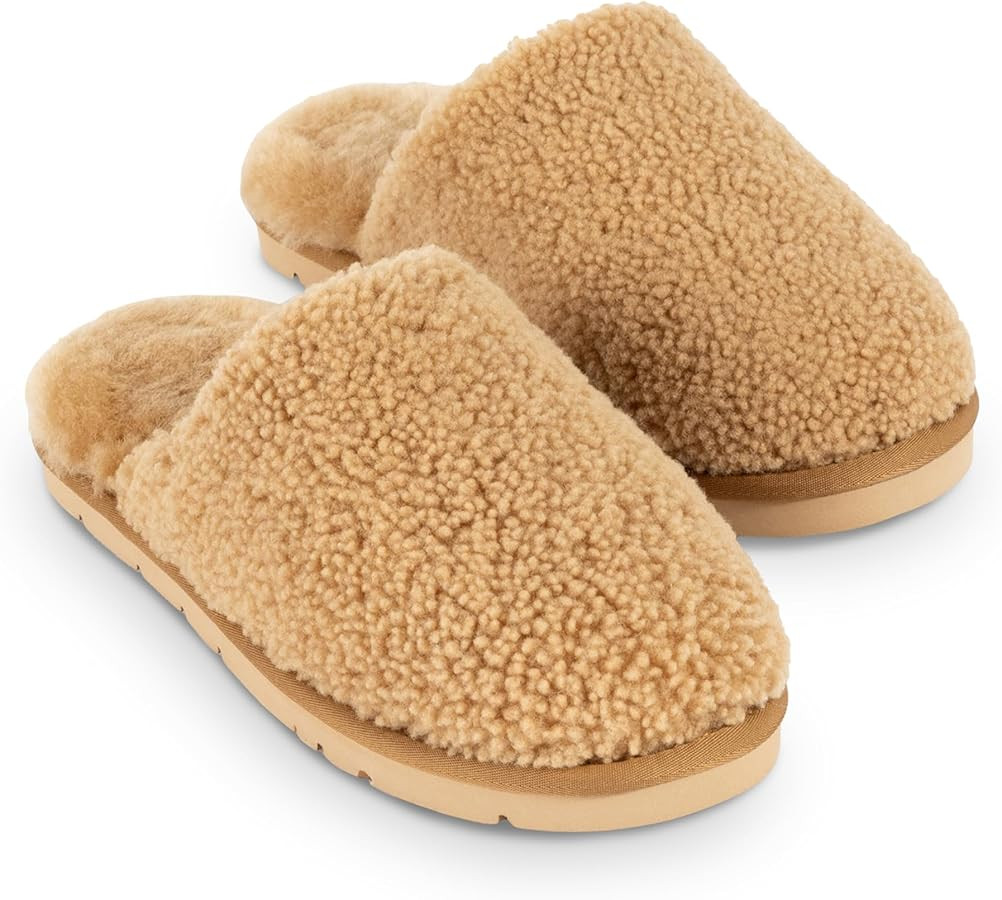 Cozy Earth Puffy Sheep Slippers - Women’s Shearling Fur House Slippers - Indoor Outdoor - Padde... | Amazon (US)