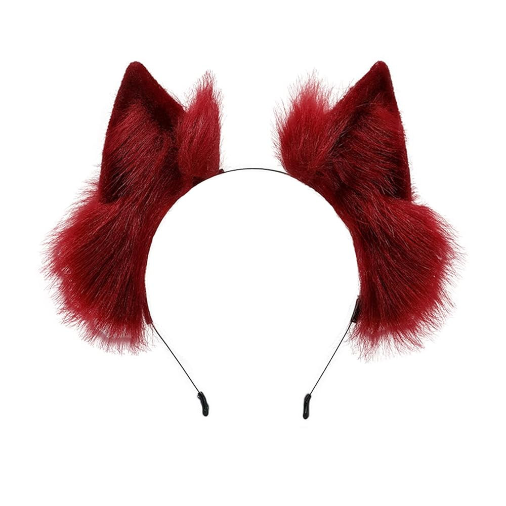 Faylay Wolf/Fox/Cat Ear Cosplay Headwear Women Accessories Handmade Hairband Furry Ear Faux Fur H... | Amazon (US)