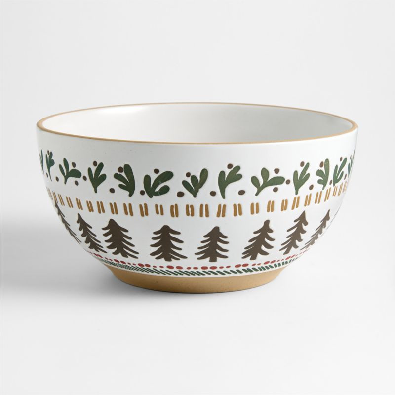 Nordic Fair Isle Large Ceramic Mixing Bowl | Crate & Barrel | Crate & Barrel