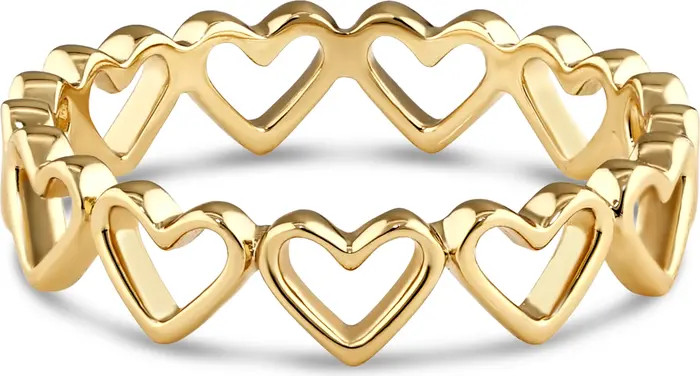 Open Heart Eternity Ring in Gold Plated Sterling Silver | Nordstrom