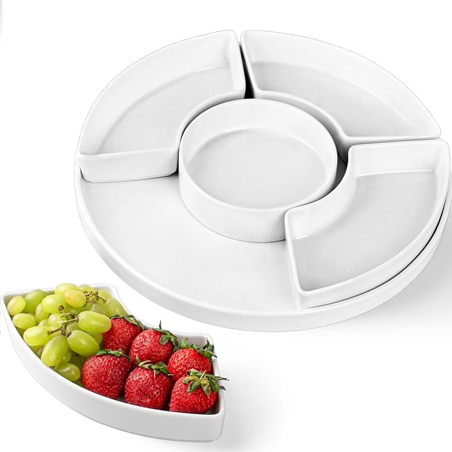 12.8" Serving Tray and Platters, Divided Serving Dishes, Serving Trays for Entertaining, Appetize... | Amazon (US)