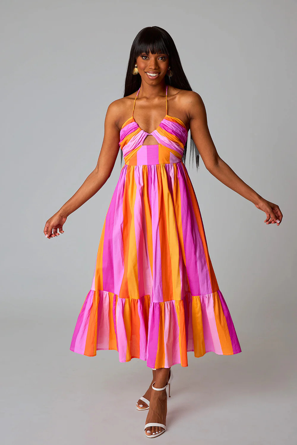 BuddyLove | Gerty Halter Midi Dress | Fruity | BuddyLove