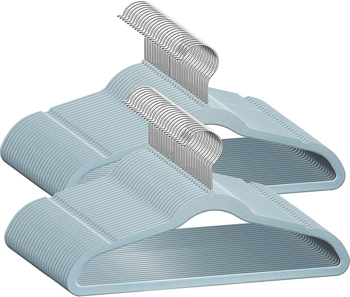 50 Premium Kids Velvet Hangers - 14" Non-Slip Ultra Slim Space-Saving Clothes Hangers with 360° ... | Amazon (US)