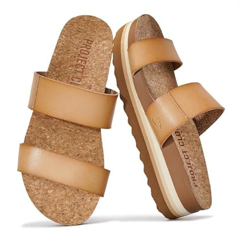 Project Cloud Womens Sandals - Premium Cork Insole Insole Shoes for Women Lightweight and Non Slip Beach Sandals for Women 2026 (Riptide, NTRL, 7.5) | Amazon (US)