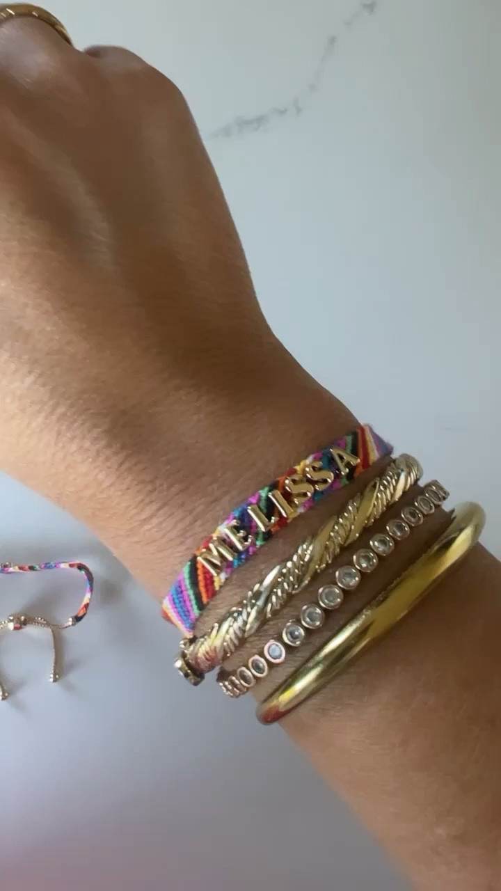 Baublebar Custom Woven Friendship Bracelet in Gold/Multicolor