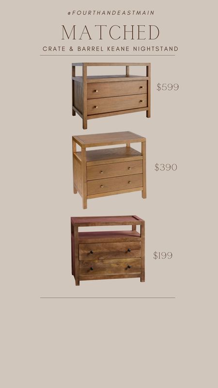 matched // crate & barrel keane nightstand dupes 

#LTKhome