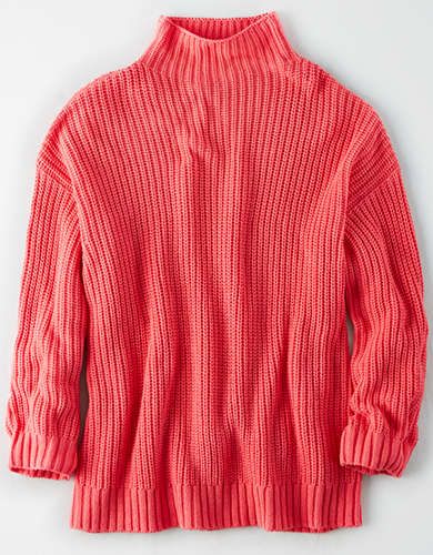 AE Mock Neck Oversized Sweater | American Eagle Outfitters (US & CA)