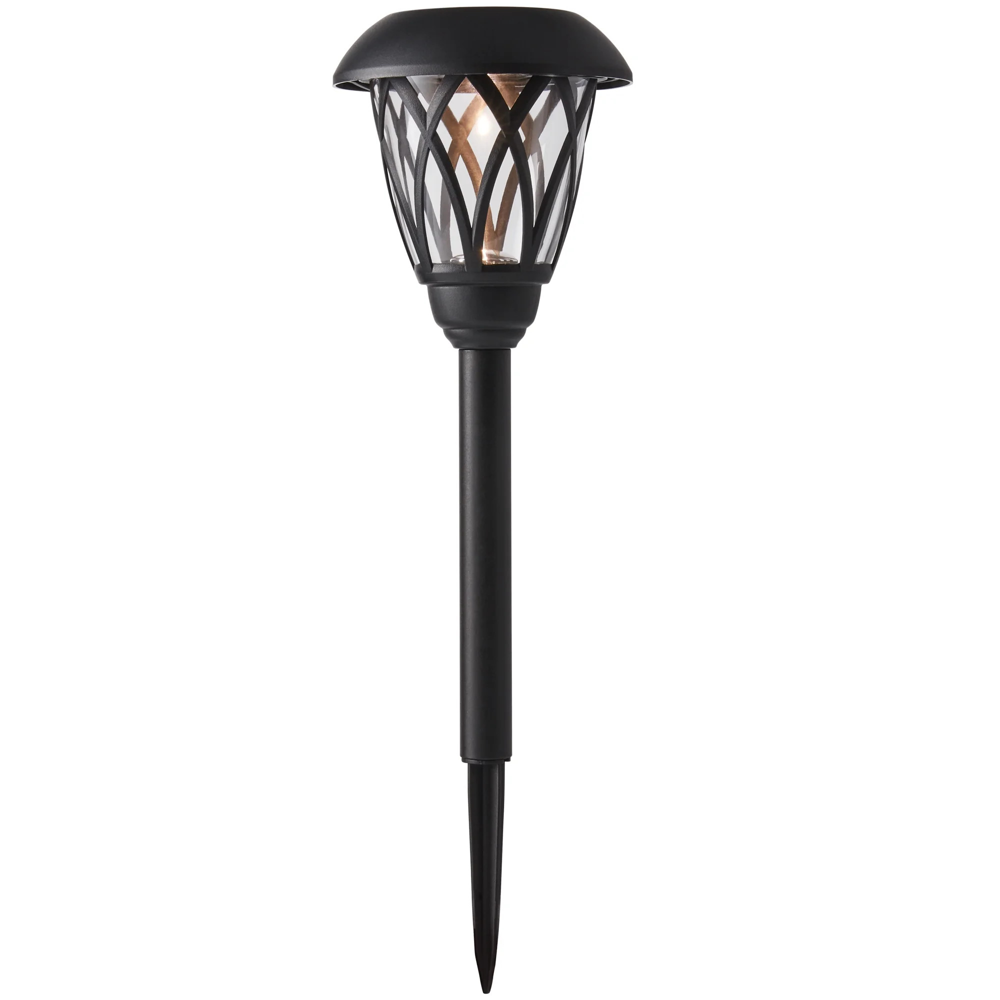 Mainstays Solar Powered Black Lattice LED Walkway Light with Glass Lens, 8 Lumens | Walmart (US)