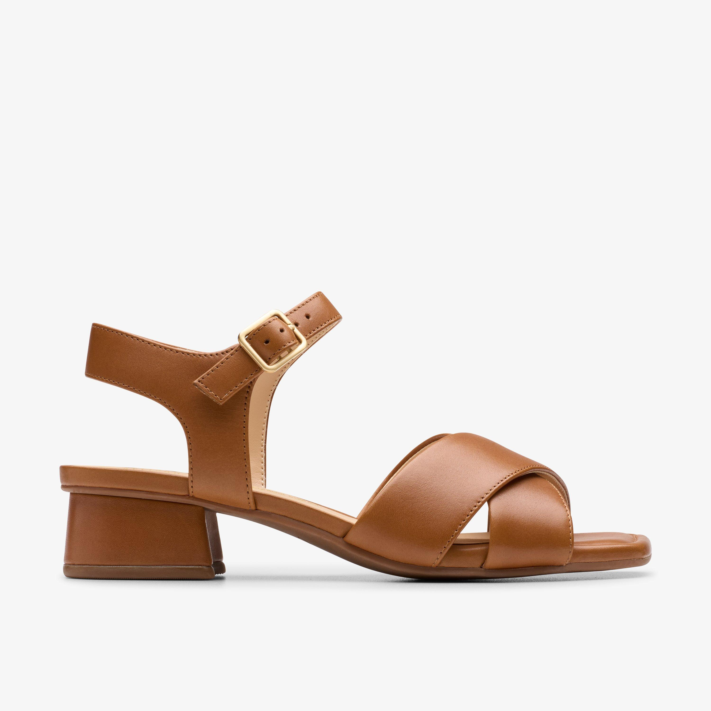 Women's Serina35 Cross Tan Leather Heeled Sandals | Clarks | Clarks (US)
