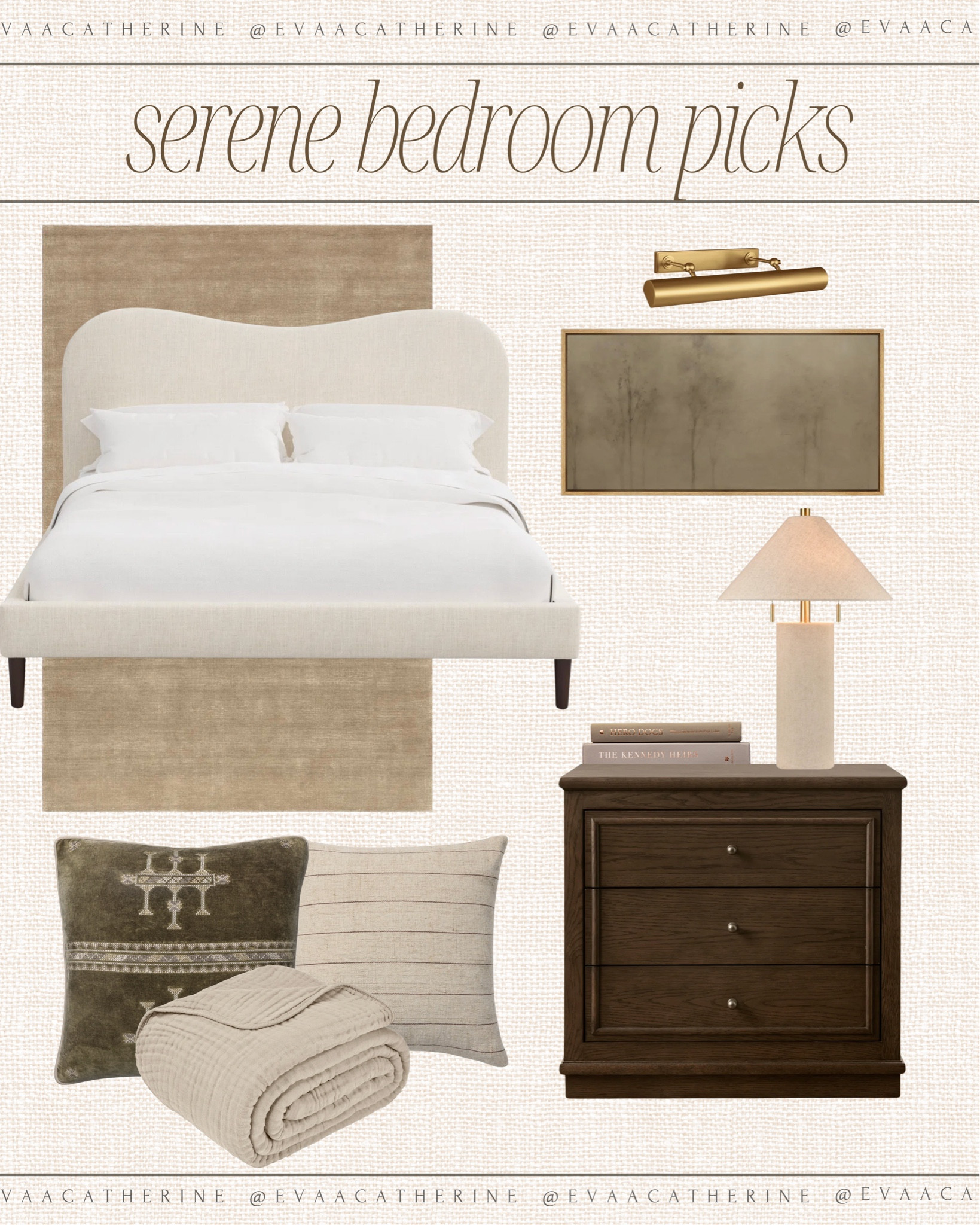 A bedroom that feels calm starts with layers that don’t compete with each other. Warm wood tones, soft texture, muted brass, creamy linens, and pieces that feel timeless instead of trendy. This is the exact kind of space that makes you want to slow down a little.

Currently loving the mix of dark wood against soft neutrals lately — it adds so much depth without making a room feel heavy. Everything linked on my LTK.

#BedroomInspo #NeutralHome #MoodyModern #OrganicModern #InteriorStyling

neutral bedroom, serene bedroom, cozy bedroom decor, dark wood furniture, organic modern home, neutral aesthetic, bedroom inspiration, layered neutrals, warm minimalist decor, timeless interiors, cozy home style, vintage modern decor, bedroom styling ideas, soft neutral palette, luxury bedroom inspiration

#LTKHome