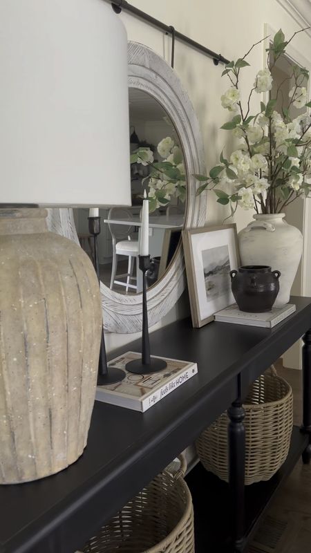 Console table, home decor, spring decor ramble lamp, faux florals amazon, Ballard design 

#LTKstyletip #LTKover40 #LTKhome