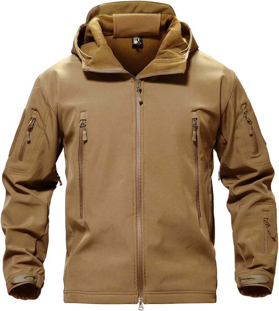 TACVASEN Men's Special Ops Military Tactical Soft Shell Winter Warm Fleece Lined Jacket Rain Hood... | Amazon (US)