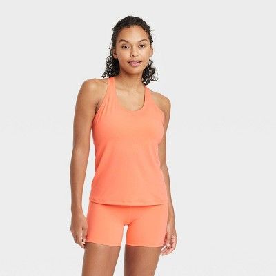 Women's Essential Racerback Tank Top - All In Motion™ Coral Pink M : Target | Target