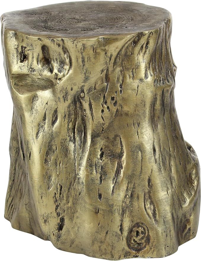 Deco 79 Magnesium Oxide Side Accent Tree Trunk End Table, 19x18x15 Inches, Gold | Amazon (US)