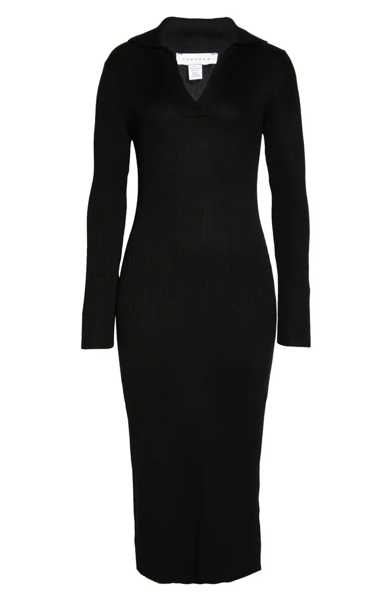 Topshop Collar Long Sleeve Sweater Dress | Nordstrom | Nordstrom