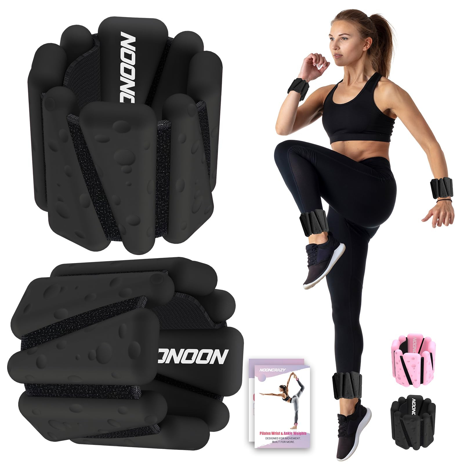 Wrist Ankle Weights Bangles 4lbs for Women, Adjustable Silicone Pilates Weights Bracelet, Heavy D... | Amazon (US)