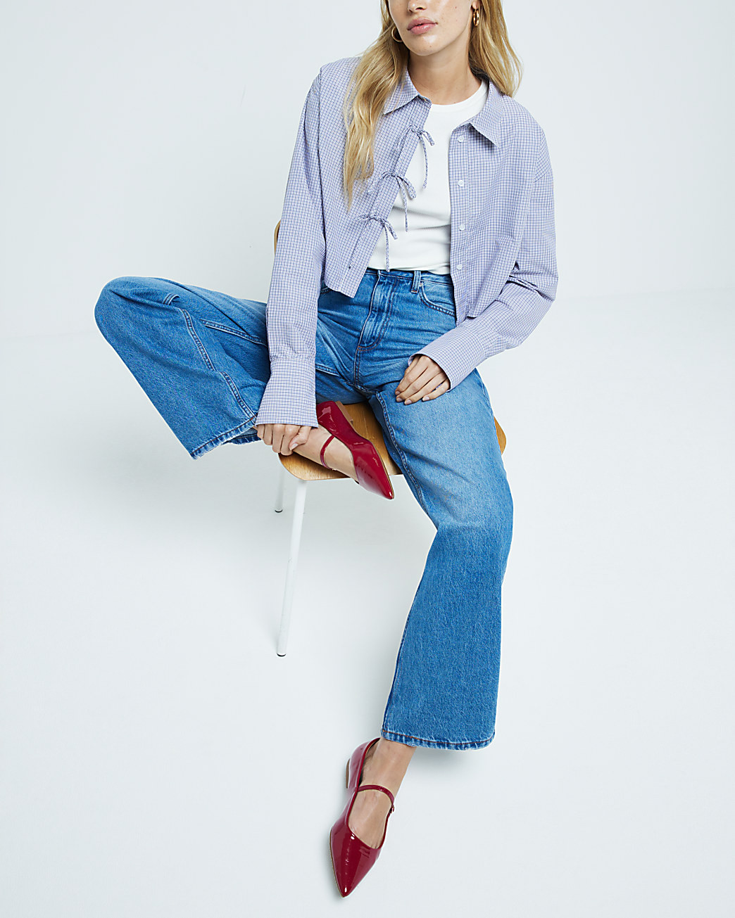 Red wide fit patent pointed ballet pumps | River Island (UK & IE)