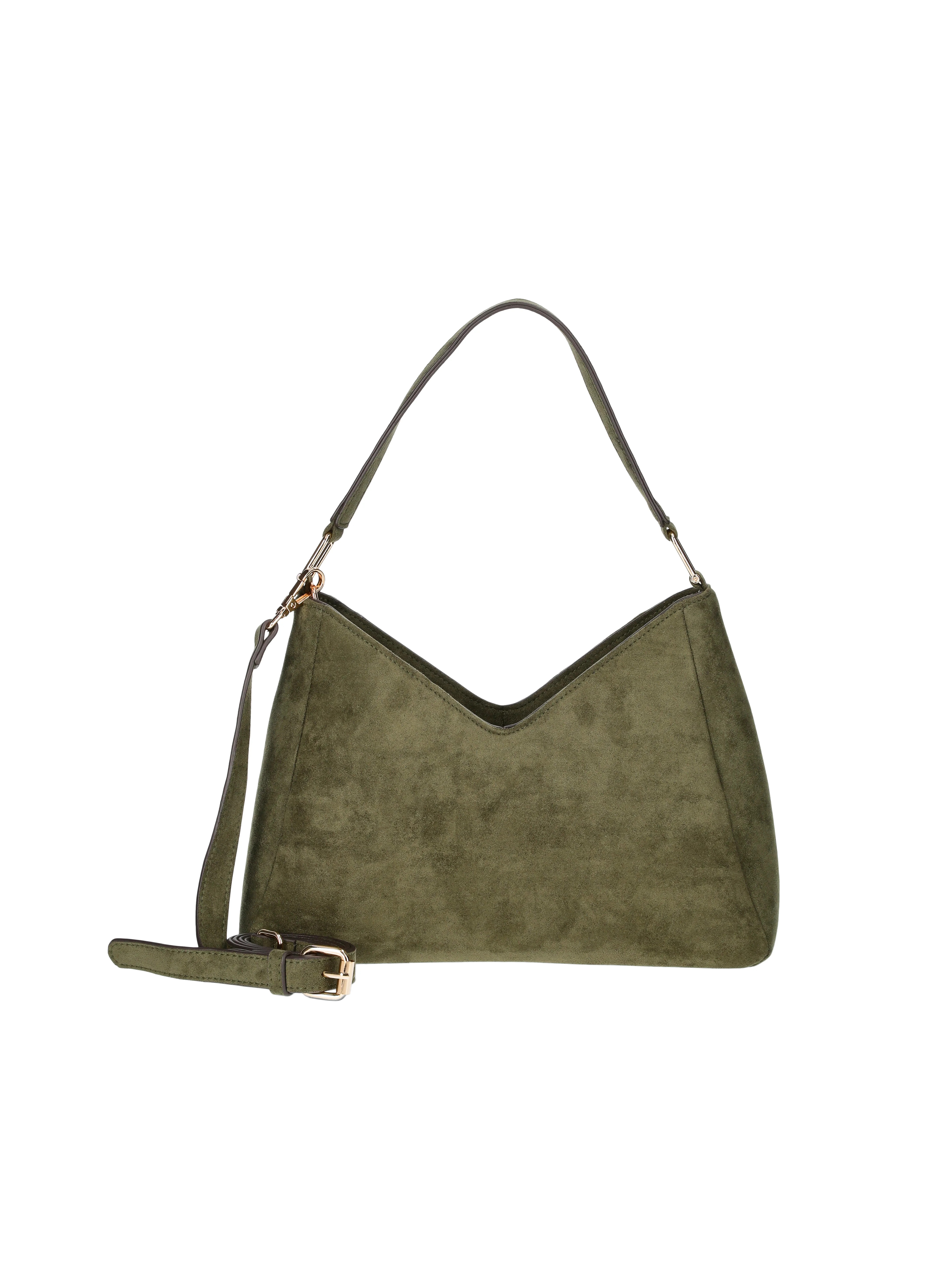 Time and Tru Women's River Soft Faux Suede Shoulder Hobo Bag, Olive - Walmart.com | Walmart (US)