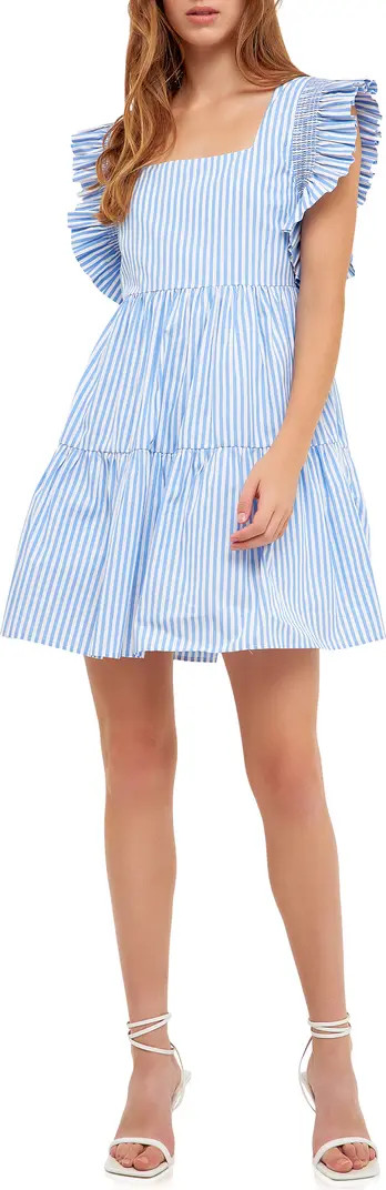 Stripe Square Neck A-Line Dress | Nordstrom