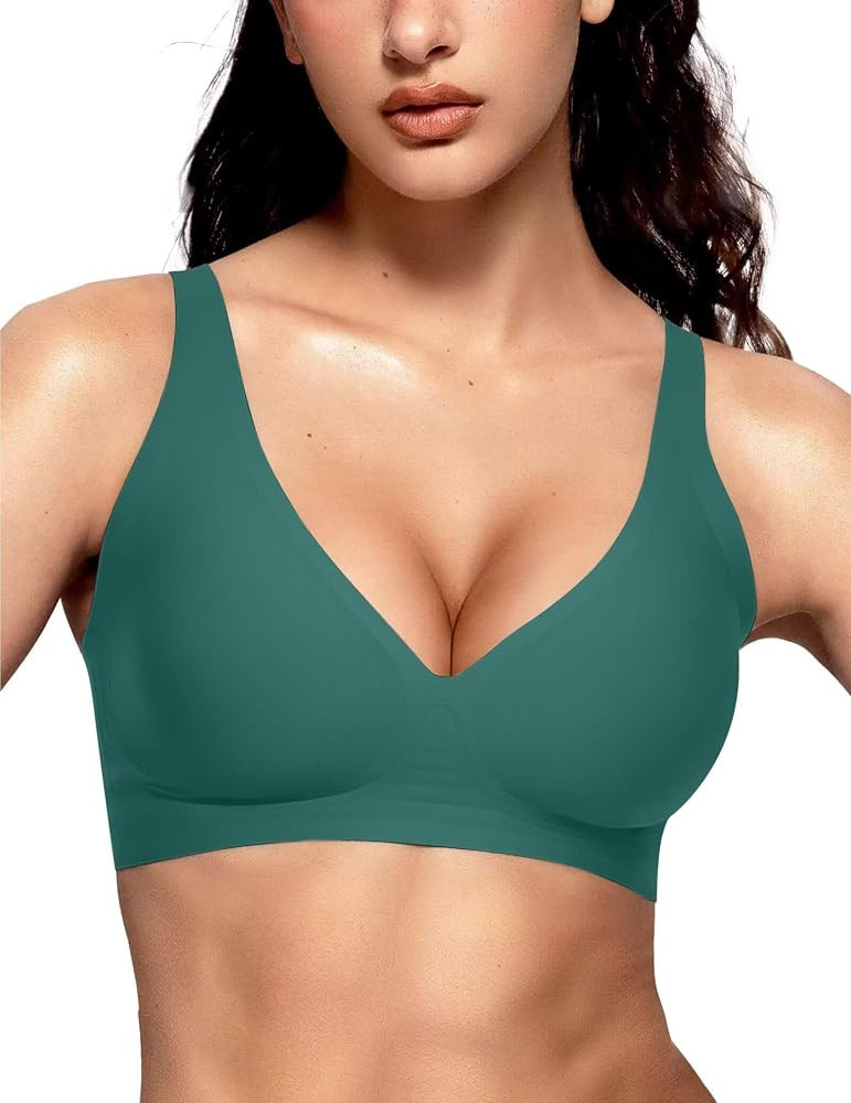 No Underwire, Lift, Separation and Support without Spillage, Low Cut Deep V-Neck, Wide Straps, So... | Amazon (US)