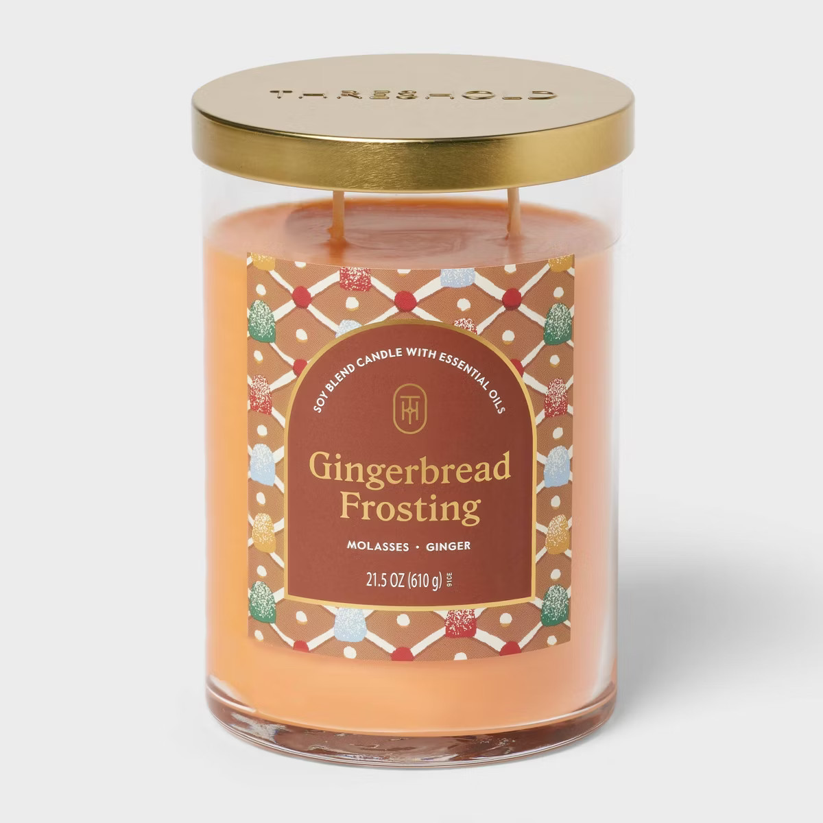 2-Wick Lidded Glass Gingerbread Frosting Jar Candle 21.5oz - Threshold™ | Target
