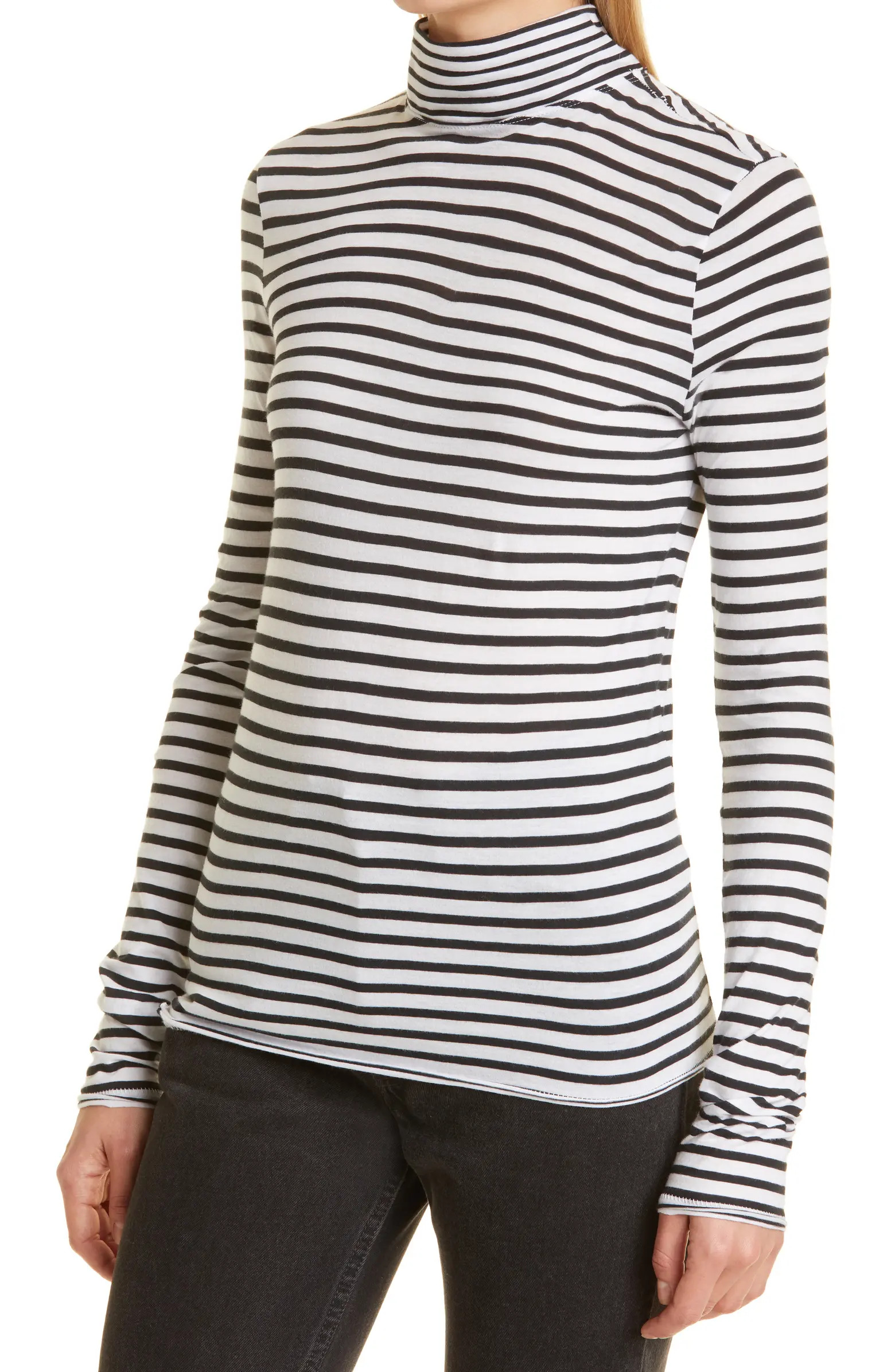rag & bone Gaia Stripe Organic Cotton Turtleneck Top | Nordstrom | Nordstrom