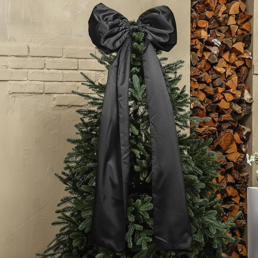 20 x 47 Inches Christmas Extra Large Satin Bows Christmas Tree Topper Decorations Giant Xmas Tree... | Amazon (US)