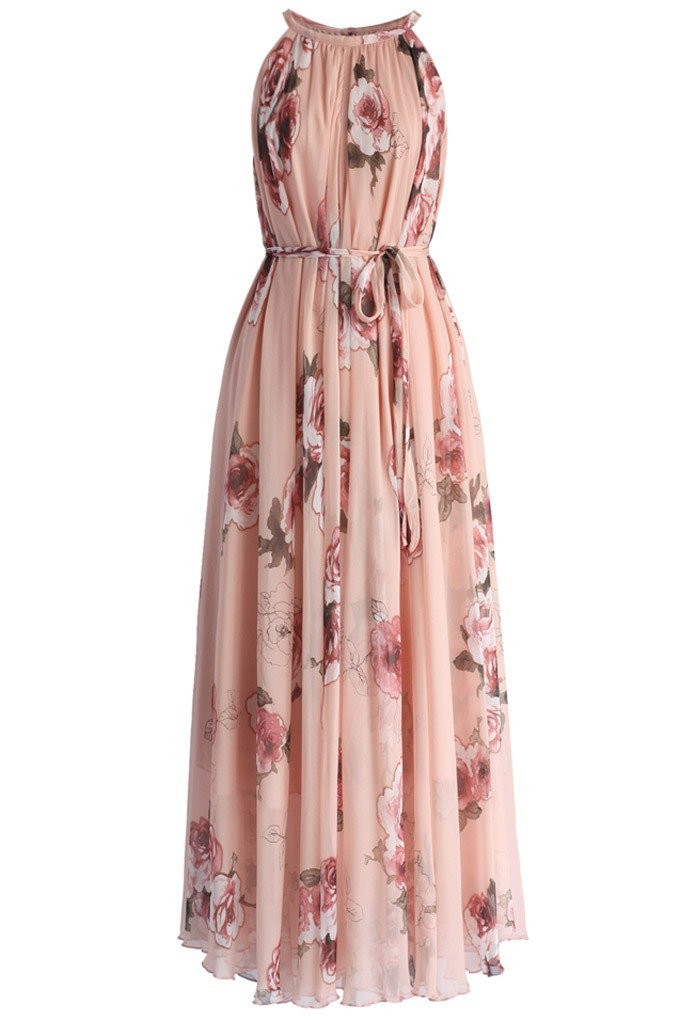 Pink Rose Panache Maxi Slip Dress | Chicwish