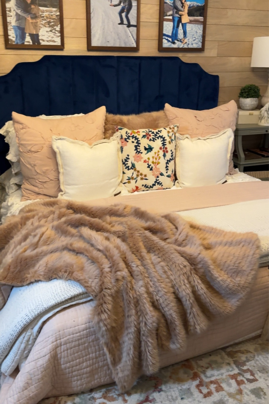 Create a dreamy bedroom with loads of texture!  Headboard is from Amazon and fur throw is from Home Goods!

#LTKfamily #LTKhome