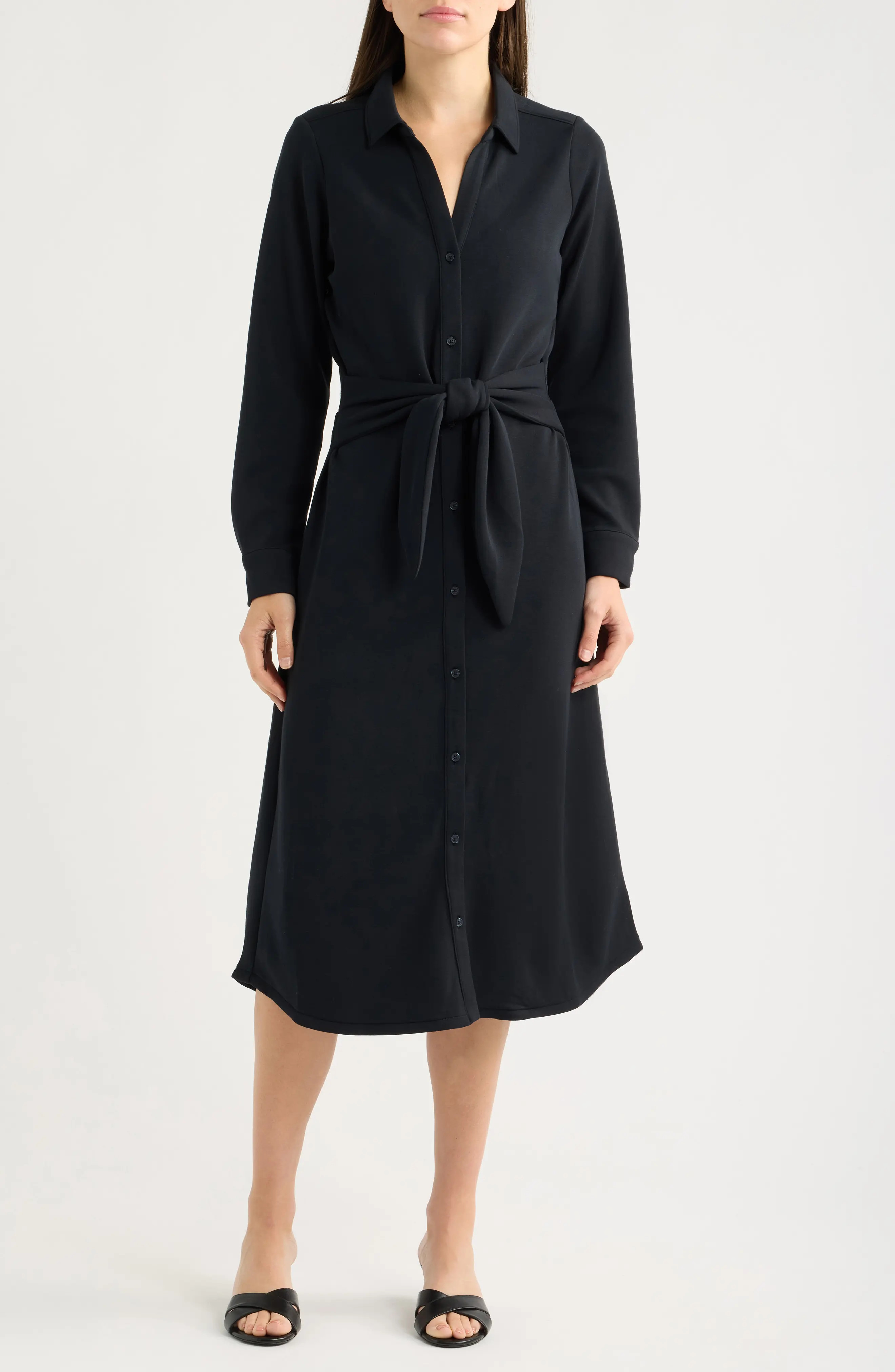 SPANX\u00ae Long Sleeve Knit Shirtdress (Women) | Nordstrom | Nordstrom