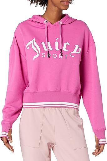 Juicy Couture Women's Cropped Logo Pullover Hoodie | Amazon (US)