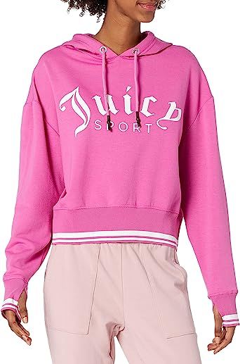 Juicy Couture Women's Cropped Logo Pullover Hoodie | Amazon (US)