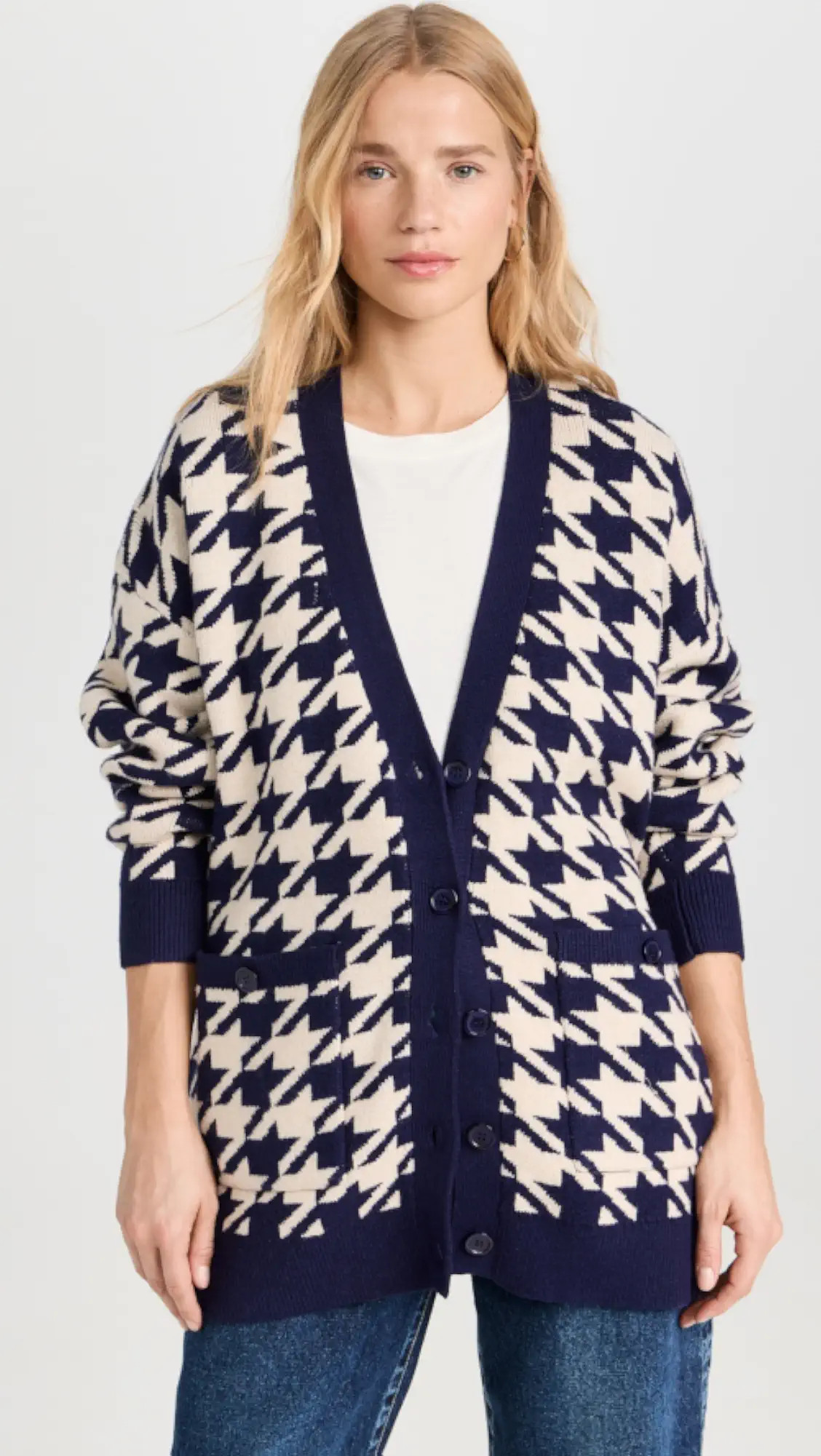 English Factory Knit Houndstooth Cardigan | Shopbop | Shopbop