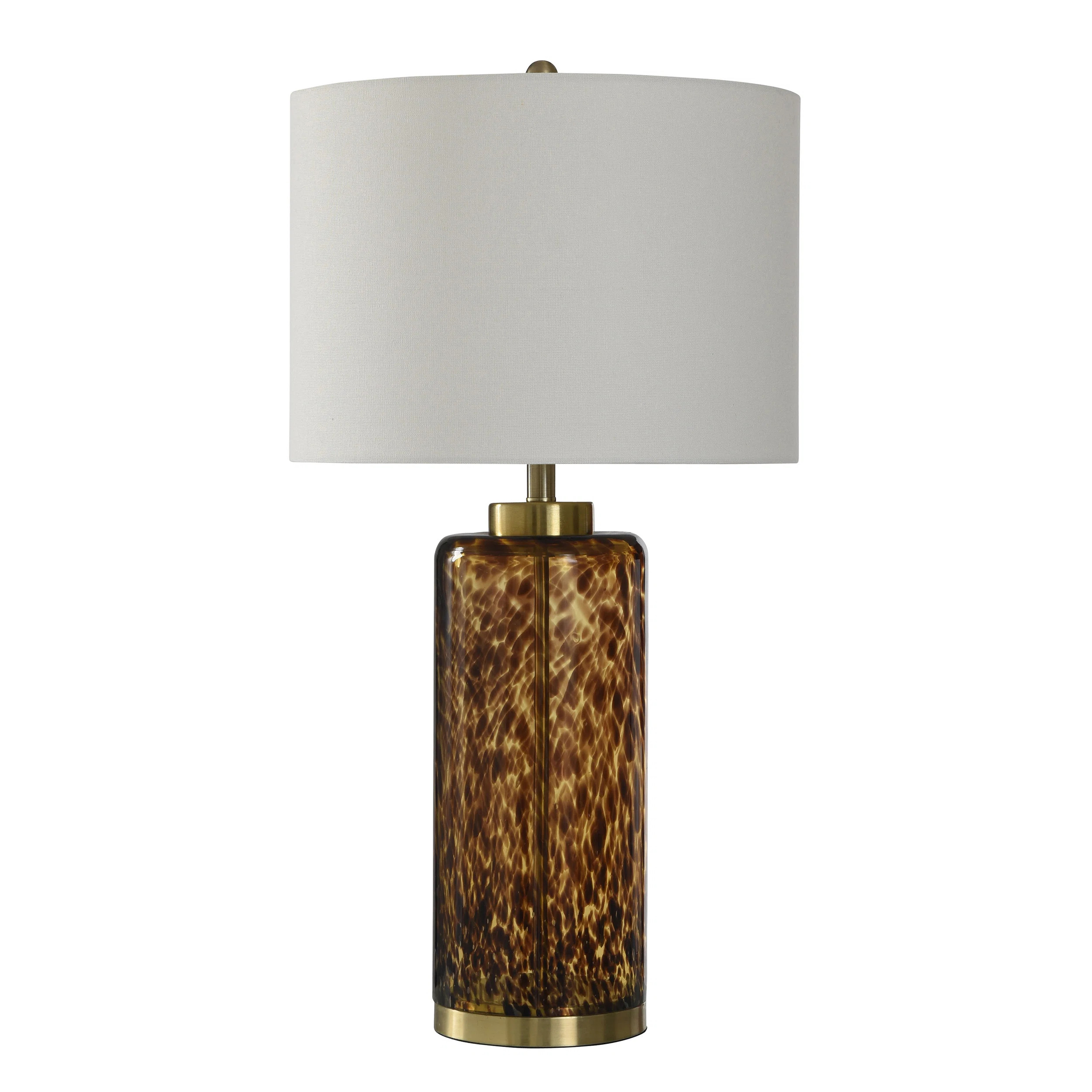 StyleCraft Home Glass Table Lamp - Tortoise Gold - White Shade | Wayfair | Wayfair North America