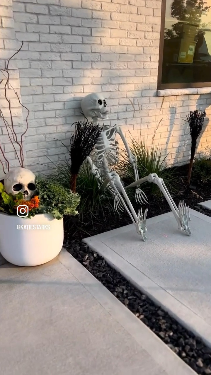Outdoor Halloween decor - skeletons skulls pumpkins brooms spiders 

#LTKHome #LTKSeasonal #LTKSaleAlert