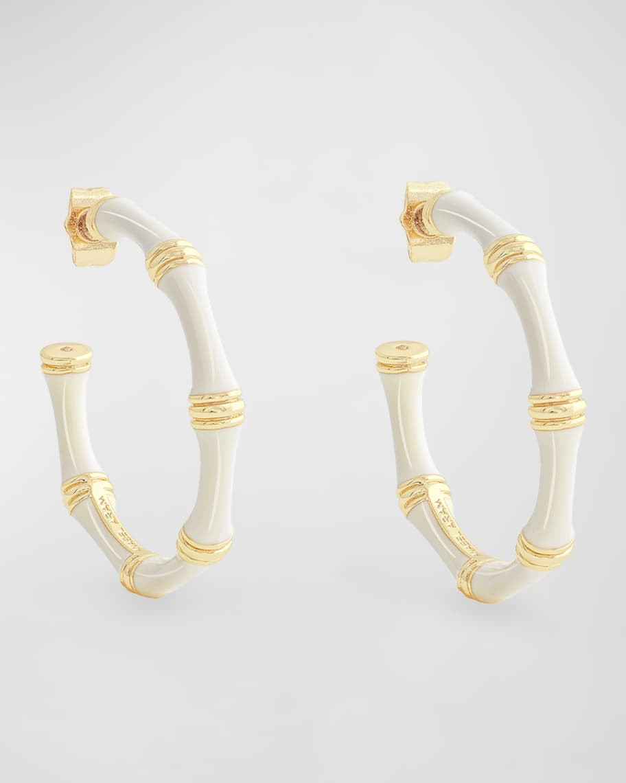 Bamboo Enameled Hoop Earrings | Neiman Marcus