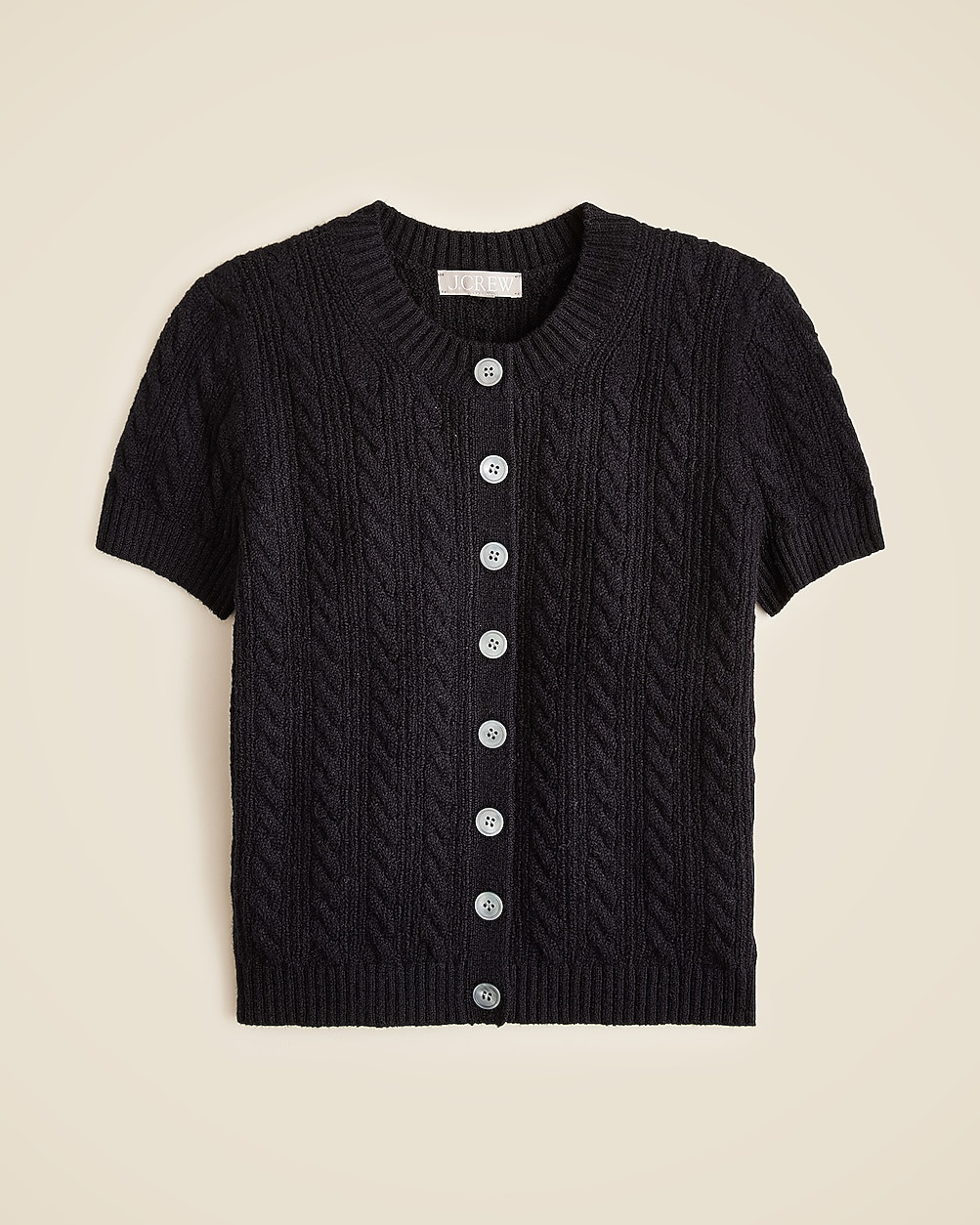 Cable-knit short-sleeve cardigan top | J. Crew US