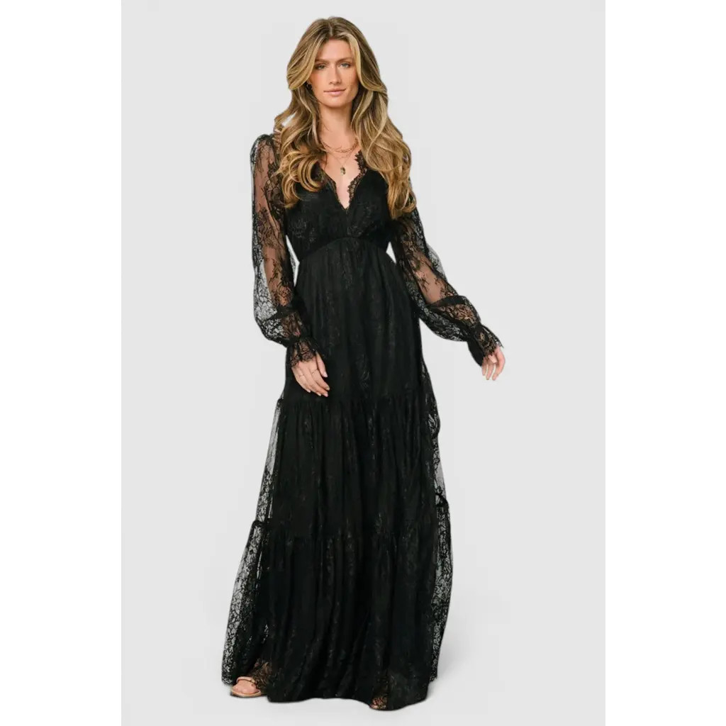 Baltic Børn Gloria Lace Maxi Dress in Black at Nordstrom, Size Small | Nordstrom